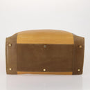 LOEWE Boston Bag Leather Beige Gold Auth bs36360-5