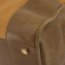 LOEWE Boston Bag Leather Beige Gold Auth bs36360-15