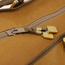 LOEWE Boston Bag Leather Beige Gold Auth bs36360-18