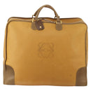 LOEWE Boston Bag Leather Beige Gold Auth bs36360-13