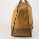 LOEWE Boston Bag Leather Beige Gold Auth bs36360-3