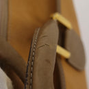 LOEWE Boston Bag Leather Beige Gold Auth bs36360-9
