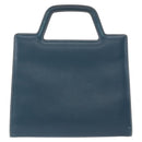 Salvatore Ferragamo Gancini Hand Bag Leather Blue Gold Auth bs36361-2