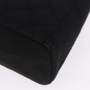 CHANEL Matelasse Hand Bag Cotton Black Silver CC Auth bs36363-17