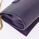 SAINT LAURENT Classic Y Line Chain Satchel Small Bag Leather Purple Auth bs36364-16