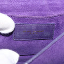 SAINT LAURENT Classic Y Line Chain Satchel Small Bag Leather Purple Auth bs36364-20