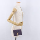 SAINT LAURENT Classic Y Line Chain Satchel Small Bag Leather Purple Auth bs36364-27