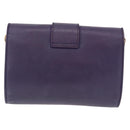 SAINT LAURENT Classic Y Line Chain Satchel Small Bag Leather Purple Auth bs36364-2