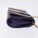 SAINT LAURENT Classic Y Line Chain Satchel Small Bag Leather Purple Auth bs36364-3