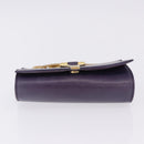 SAINT LAURENT Classic Y Line Chain Satchel Small Bag Leather Purple Auth bs36364-5