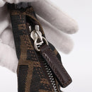 FENDI Zucca Canvas Mamma Baguette Shoulder Bag Brown Silver Auth bs36368SAM-21