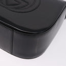 GUCCI Interlocking Shoulder Bag Patent Leather Black 007 2046 0250 Auth bs36370-11