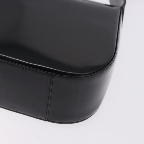 GUCCI Interlocking Shoulder Bag Patent Leather Black 007 2046 0250 Auth bs36370