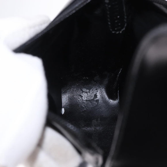 GUCCI Interlocking Shoulder Bag Patent Leather Black 007 2046 0250 Auth bs36370
