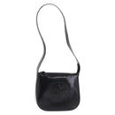 GUCCI Interlocking Shoulder Bag Patent Leather Black 007 2046 0250 Auth bs36370-2