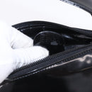 GUCCI Interlocking Shoulder Bag Patent Leather Black 007 2046 0250 Auth bs36370-21