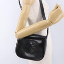 GUCCI Interlocking Shoulder Bag Patent Leather Black 007 2046 0250 Auth bs36370-22