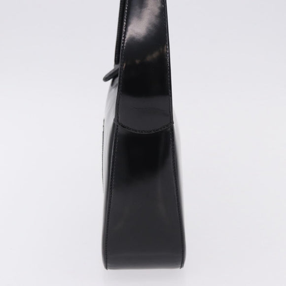GUCCI Interlocking Shoulder Bag Patent Leather Black 007 2046 0250 Auth bs36370