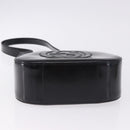 GUCCI Interlocking Shoulder Bag Patent Leather Black 007 2046 0250 Auth bs36370-9