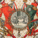 HERMES Carre 90 Scarf Silk ""NAPOLEON"" Green Beige Auth bs36385-6