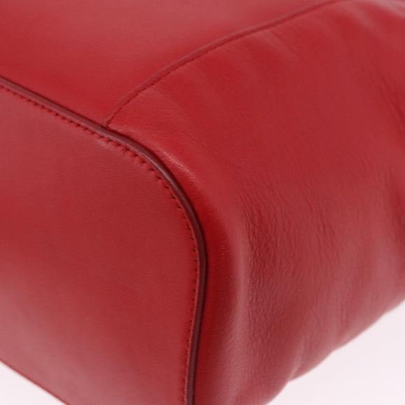 GUCCI Hand Bag Leather Red Silver 001 3750 Auth bs36388