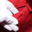 GUCCI Hand Bag Leather Red Silver 001 3750 Auth bs36388-23