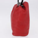 GUCCI Hand Bag Leather Red Silver 001 3750 Auth bs36388-4