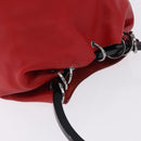 GUCCI Hand Bag Leather Red Silver 001 3750 Auth bs36388-6