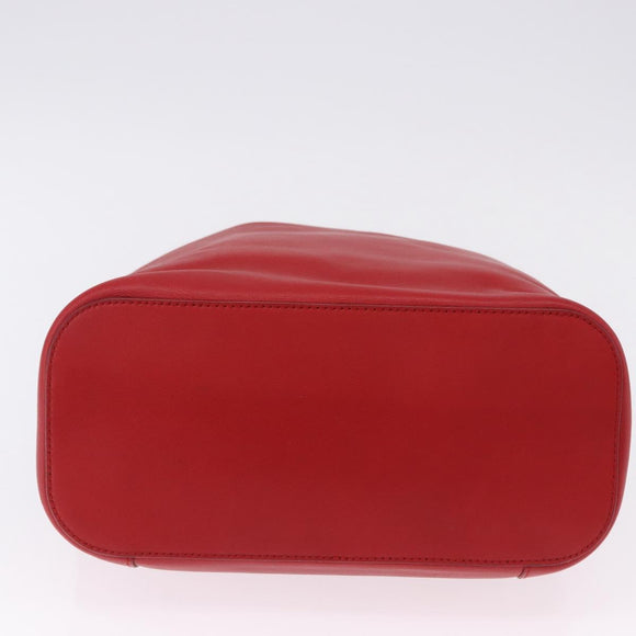 GUCCI Hand Bag Leather Red Silver 001 3750 Auth bs36388