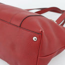 GUCCI Hand Bag Leather outlet Red Silver 355772 Auth bs36389-9