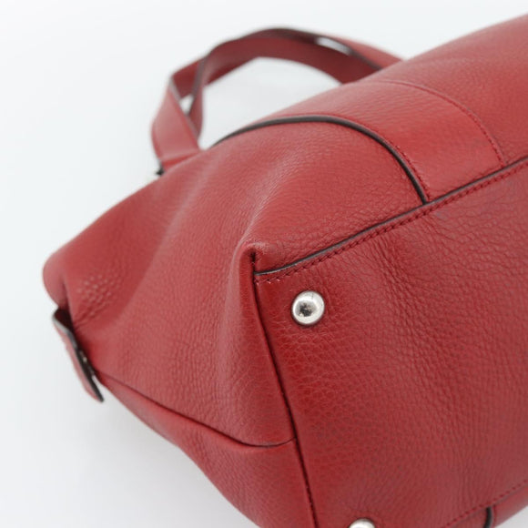 GUCCI Hand Bag Leather outlet Red Silver 355772 Auth bs36389