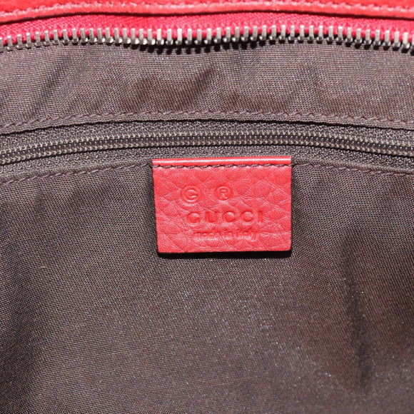 GUCCI Hand Bag Leather outlet Red Silver 355772 Auth bs36389