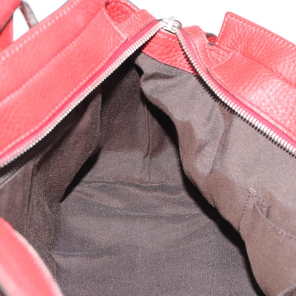 GUCCI Hand Bag Leather outlet Red Silver 355772 Auth bs36389