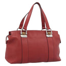 GUCCI Hand Bag Leather outlet Red Silver 355772 Auth bs36389-1