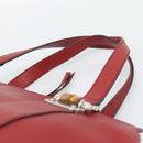 GUCCI Hand Bag Leather outlet Red Silver 355772 Auth bs36389-8