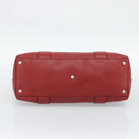GUCCI Hand Bag Leather outlet Red Silver 355772 Auth bs36389