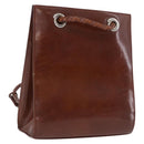 CARTIER Backpack Patent Leather Brown Silver Auth bs36391-1