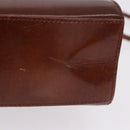 CARTIER Backpack Patent Leather Brown Silver Auth bs36391-6