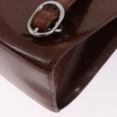 CARTIER Backpack Patent Leather Brown Silver Auth bs36391-17