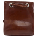 CARTIER Backpack Patent Leather Brown Silver Auth bs36391-13
