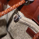 CARTIER Backpack Patent Leather Brown Silver Auth bs36391-21