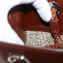 CARTIER Backpack Patent Leather Brown Silver Auth bs36391-12