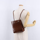 CARTIER Backpack Patent Leather Brown Silver Auth bs36391-23