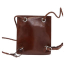 CARTIER Backpack Patent Leather Brown Silver Auth bs36391-2