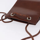 CARTIER Backpack Patent Leather Brown Silver Auth bs36391-7