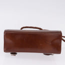 CARTIER Backpack Patent Leather Brown Silver Auth bs36391-5