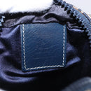 FENDI Zucchino Canvas Shoulder Bag Navy Silver Auth bs36393-18