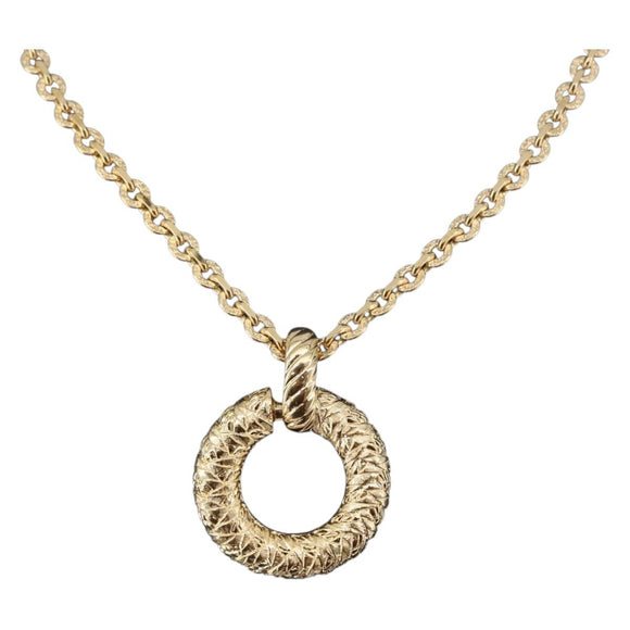 SAINT LAURENT Necklace Metal Gold Tone Auth bs36394