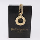 SAINT LAURENT Necklace Metal Gold Tone Auth bs36394-14