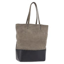 BOTTEGA VENETA INTRECCIATO Hand Bag Canvas Leather Black Beige Auth bs36395-1